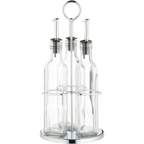 World of Flavours Italian 3 Bottle Glass Oil and Vinegar Set - Home Deco London