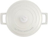 MasterClass Small Casserole Dish with Lid 2.5L/20 cm, Lightweight Cast Aluminium, Induction Hob and Oven Safe, Cream