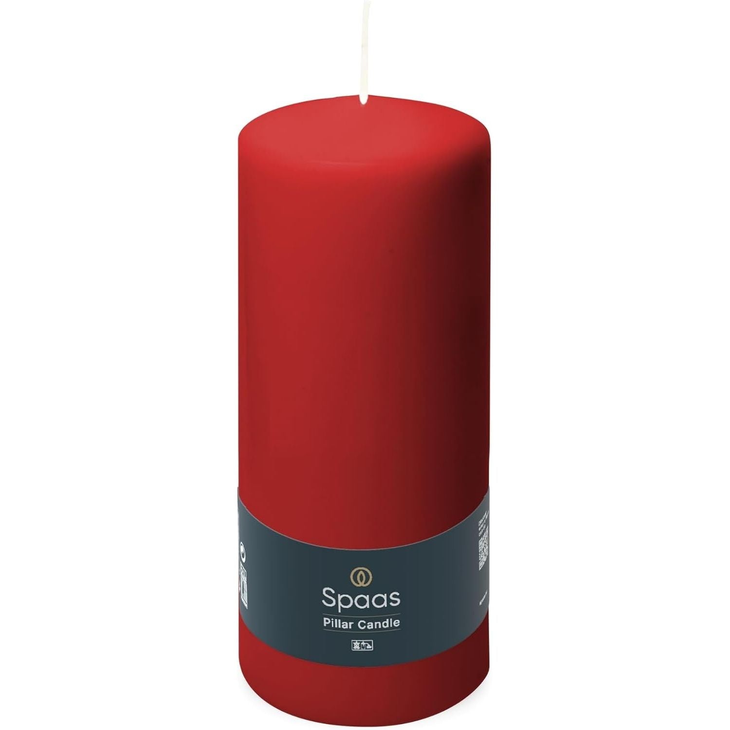 Spaas Red Pillar Candles, Unscented, 60 x 150 mm 45 Hours Burn Time