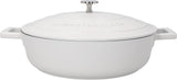 MasterClass Shallow Casserole Dish with Lid, Hob to Oven to Table Casserole Pan, Ultra Lightweight, Optimum Heat Conduction, 4L, Cream