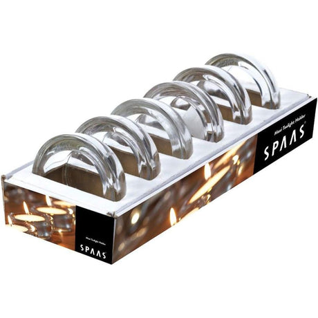 Spaas Tealight Holders, Transparent Pack of 6