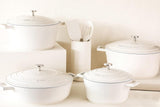 MasterClass Small Casserole Dish with Lid 2.5L/20 cm, Lightweight Cast Aluminium, Induction Hob and Oven Safe, Cream