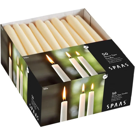 Spaas Bulk Pack of Unscented Dinner Candles 23cm | Long-Lasting 8 Hour Burn | 150 Ivory Festilux Candles