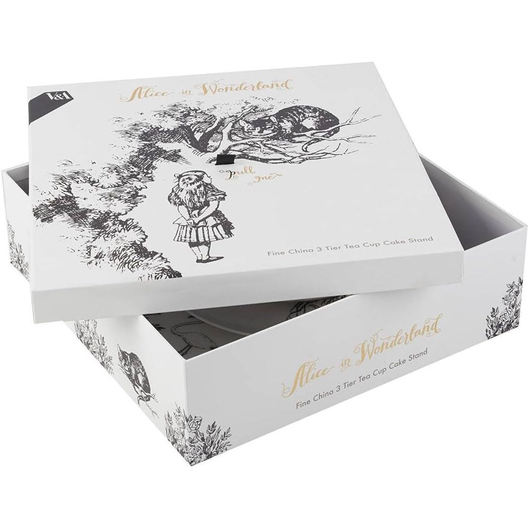 Victoria & Albert V&A Alice in Wonderland 3-Tier Cake Stand, White