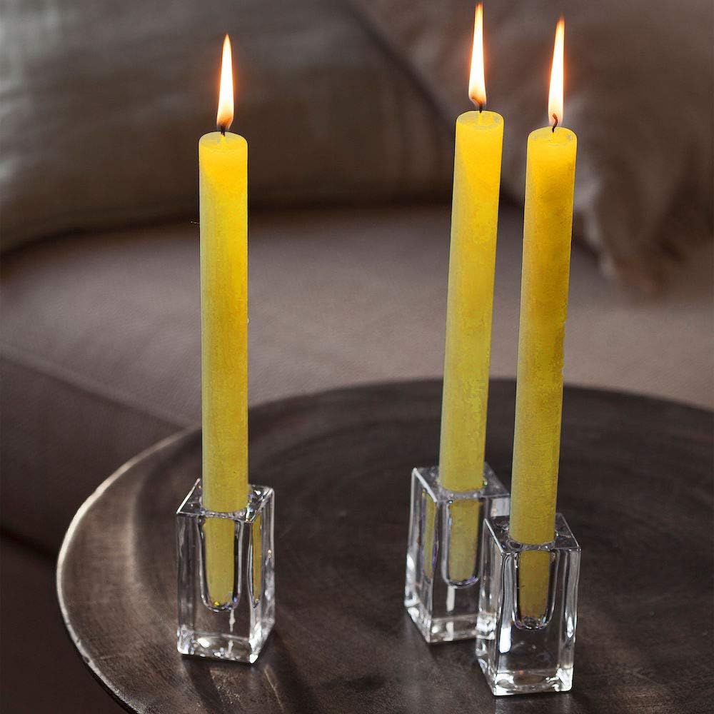 Spaas Rustic Dinner Candle 10 Hour Autumn Yellow Pack of 12