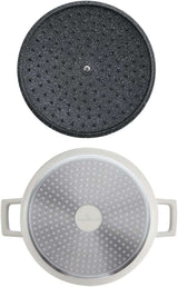 MasterClass Shallow Casserole Dish with Lid, Hob to Oven to Table Casserole Pan, Ultra Lightweight, Optimum Heat Conduction, 4L, Cream