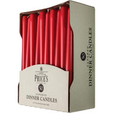 Price's Candles Red Tapered Dinner Candles Pack of 50