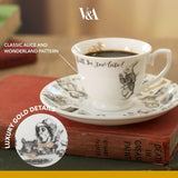 V&A Alice in Wonderland Espresso Cup and Saucer, 100 ml
