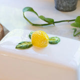 Lemon Ceramic Butter Dish with Lid - Charming Sicilian Design, Perfect Size for 250g Butter