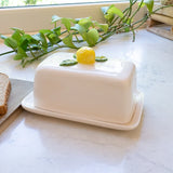 Lemon Ceramic Butter Dish with Lid - Charming Sicilian Design, Perfect Size for 250g Butter