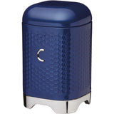 Lovello Storage Canisters for Tea Coffee and Sugar in Gift Box, Textured Hexagonal Finish, Steel, Midnight Navy