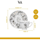 V&A Alice in Wonderland Espresso Cup and Saucer, 100 ml