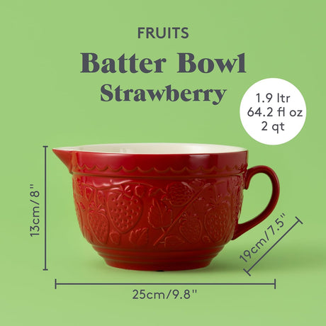Mason Cash Fruits Strawberry Batter Bowl 1.9L