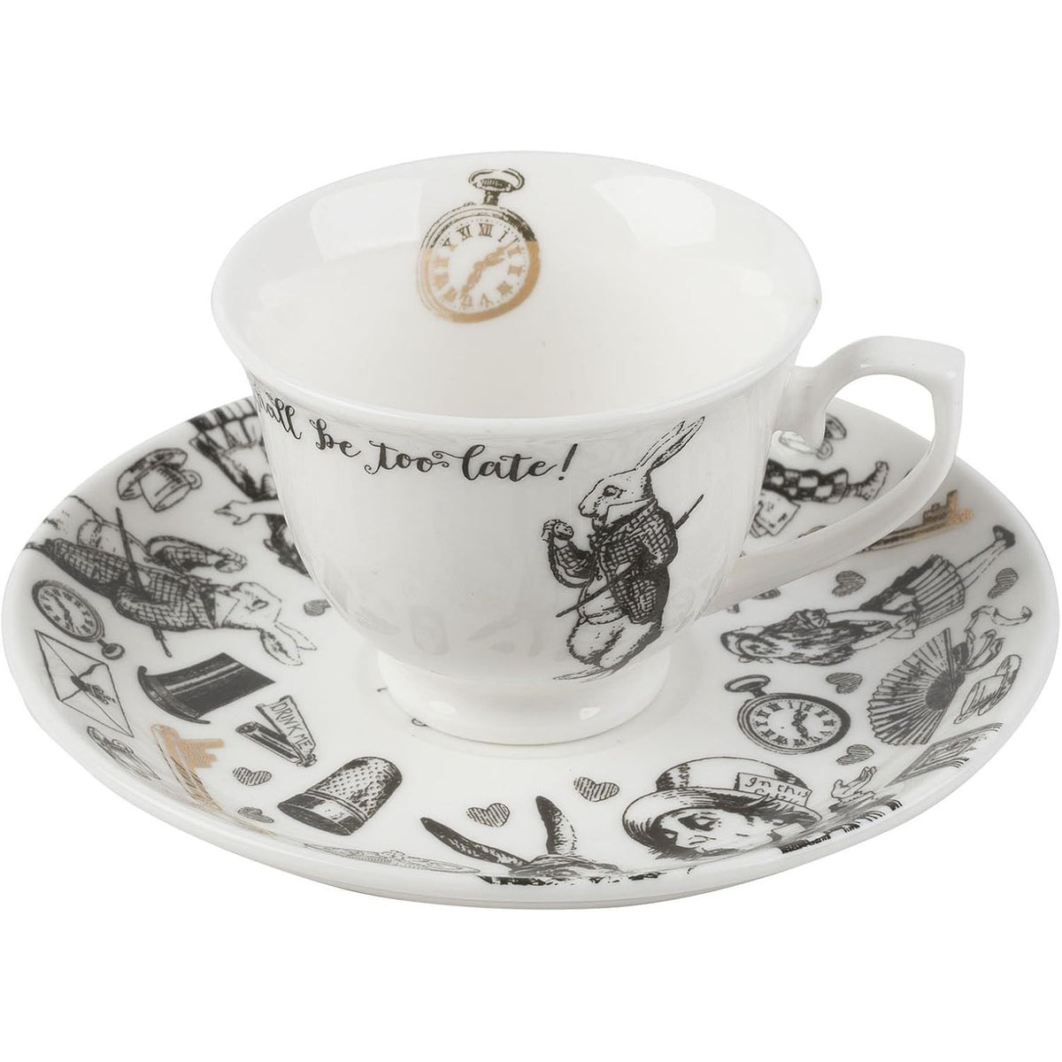 V&A Alice in Wonderland Espresso Cup and Saucer, 100 ml