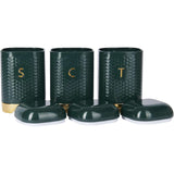 Lovello Tea, Coffee and Sugar Storage Canister, Hunter Green & Gold, 11.5 x 11.5 x 19.5cm