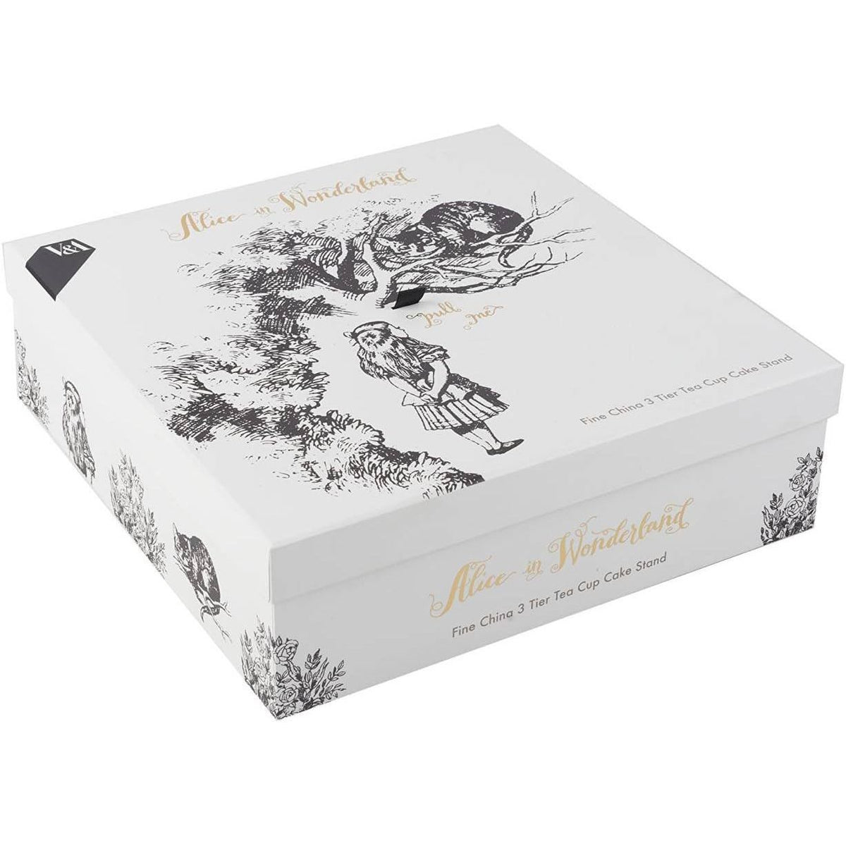 Victoria & Albert V&A Alice in Wonderland 3-Tier Cake Stand, White