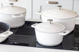 MasterClass Small Casserole Dish with Lid 2.5L/20 cm, Lightweight Cast Aluminium, Induction Hob and Oven Safe, Cream