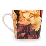 Floral Collection Reds Ceramic Mugs Set of 4 with Gift Box