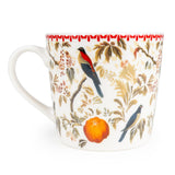 Silk Road Collection Birds Mugs Botanical Bird Print Set of 4