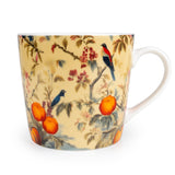 Silk Road Collection Birds Mugs Botanical Bird Print Set of 4