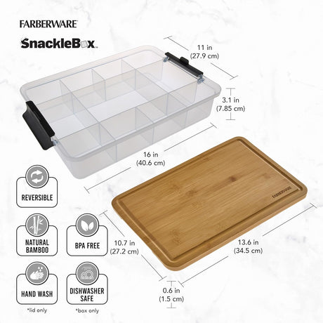 Farberware Build Snacklebox Serving Tray with Locking Lid