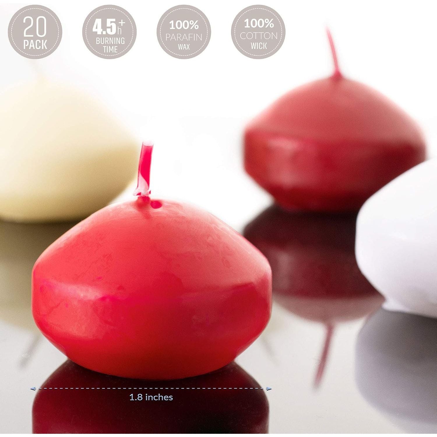 Spaas Floating Candles Red Pack of 10
