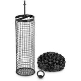 Birds feeding from the Acorn Bird Feeder, illustrating the feeder's open structure and accessibility.