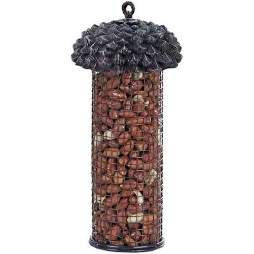 Side view of the Acorn Bird Feeder, highlighting its durable design and garden-friendly appearance.