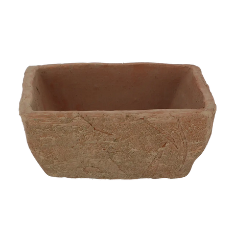 Aged Terracotta Pot Set - Charming Square Design, Perfect for Grouping, 22.6cm x 22.6cm x 7.5cm - Home Deco London