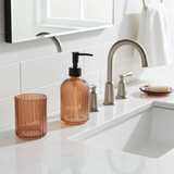 Amber 3-Piece Glass Bathroom Accessory Set - Home Deco London