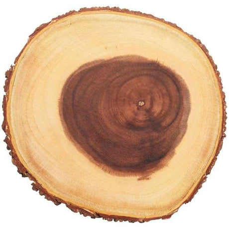 Artesa Wooden Serving Board with Bark Edge, 21 cm - Home Deco London