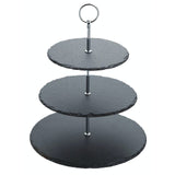 Artesà Appetiser Slate 3 Tier Serving Stand showcasing its elegant design, perfect for displaying pastries and the ideal slate cake stand for celebrations.
