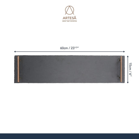 Artesà 60cm Slate Serving Platter with Copper Handles - Home Deco London