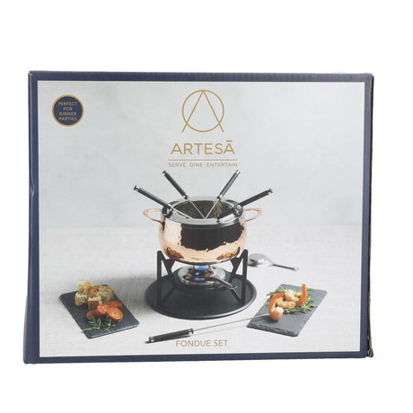 Artesà Hand Finished Copper Effect Fondue Set - Home Deco London