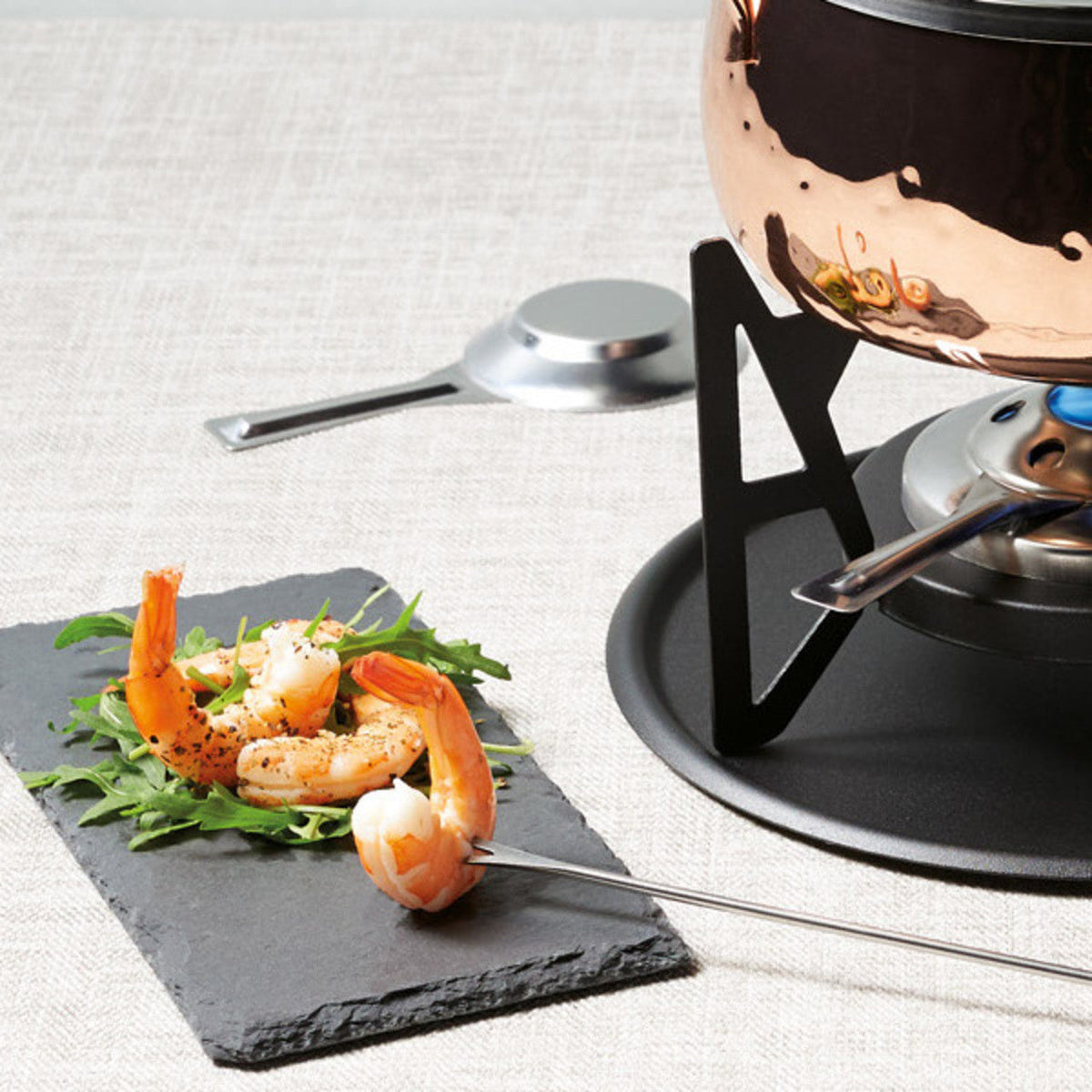 Artesà Hand Finished Copper Effect Fondue Set - Home Deco London