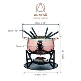 Artesà Hand Finished Copper Effect Fondue Set - Home Deco London
