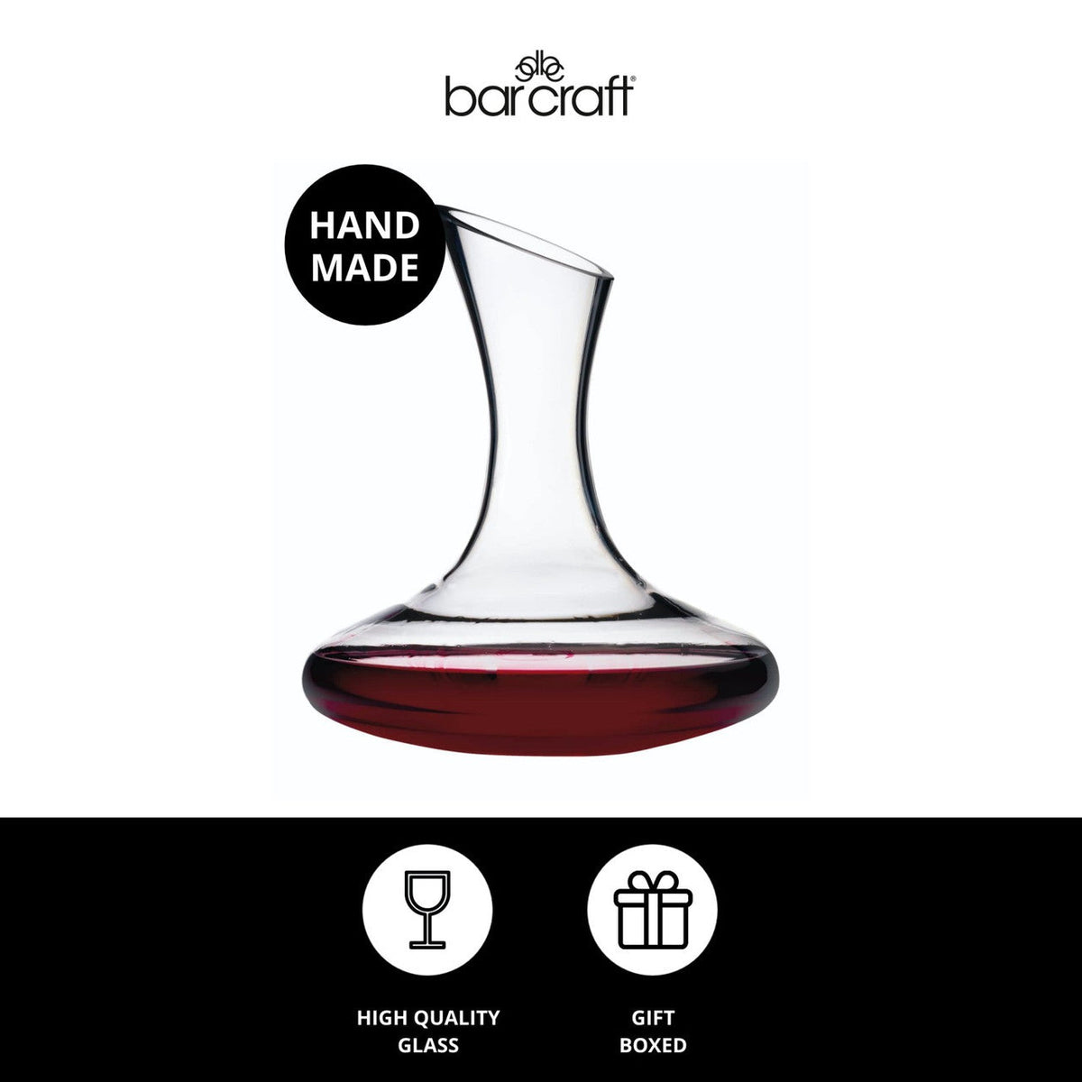 BarCraft 1.5 Litre Glass Wine Decanter - Home Deco London