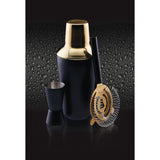 BarCraft 3 Piece Cocktail Making Set in Black and Gold - Home Deco London