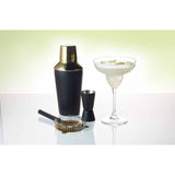 BarCraft 3 Piece Cocktail Making Set in Black and Gold - Home Deco London