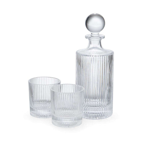 BarCraft 3-Piece Glass Decanter Set 750ml with 2 Tumblers 270ml - Home Deco London