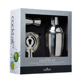 BarCraft 3 Piece Stainless Steel Cocktail Mixing Set Crome - Home Deco London