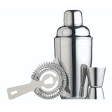 BarCraft 3 Piece Stainless Steel Cocktail Mixing Set Crome - Home Deco London
