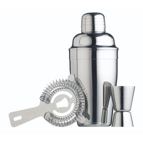BarCraft 3 Piece Stainless Steel Cocktail Mixing Set Crome - Home Deco London