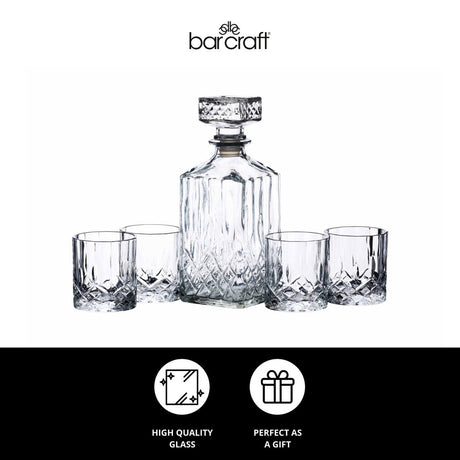 BarCraft 4-Piece Whisky Decanter Gift Set - Home Deco London