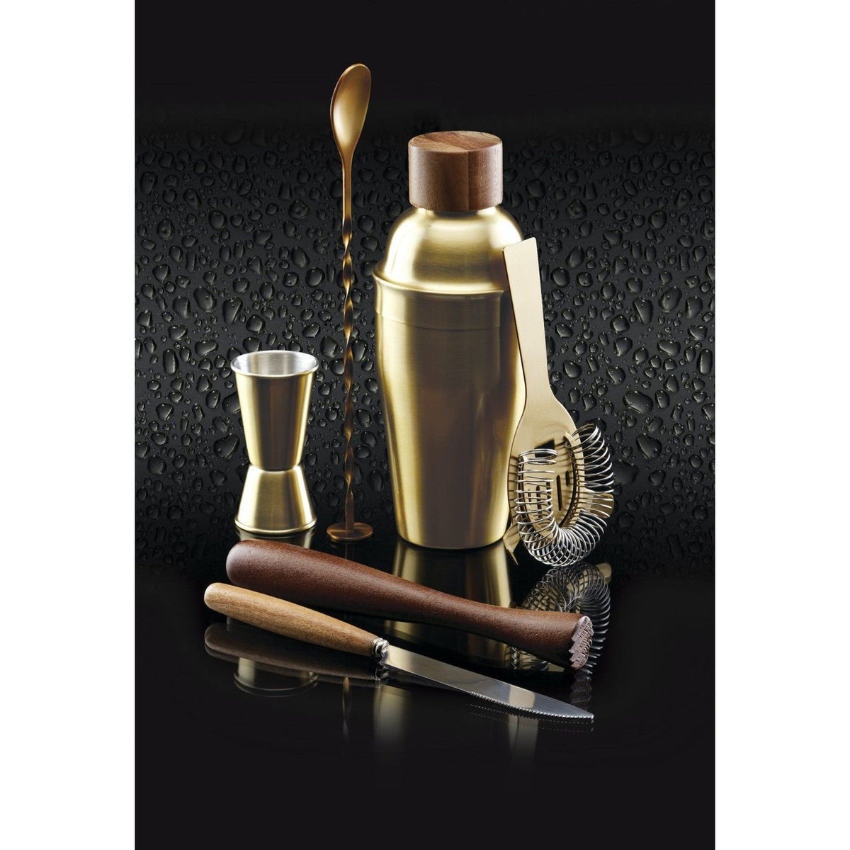 BarCraft Gold 6-Piece Cocktail Mixing Set - Home Deco London