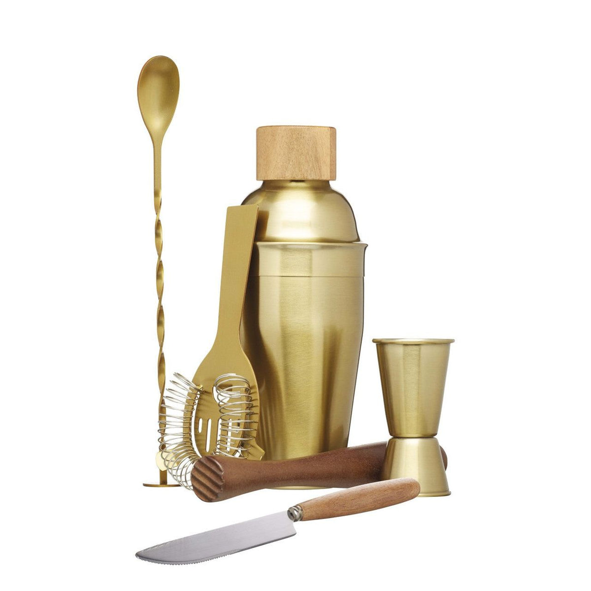 BarCraft Gold 6-Piece Cocktail Mixing Set - Home Deco London