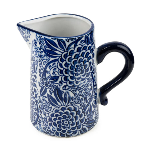 Sumatra Blue and White Ceramic Hand-Painted Jug 14cm - Home Deco London