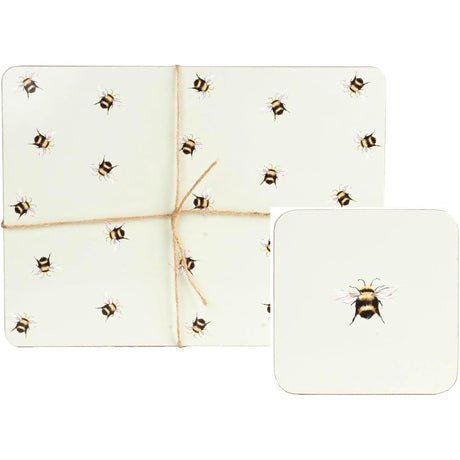Bumblebee Placemats Set with Coasters - Home Deco London