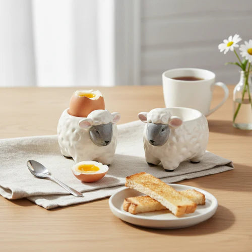 Ceramic Sheep Egg Cups Set of 2
