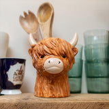 Highland Cow Ceramic Utensil Holder 3D - Home Deco London
